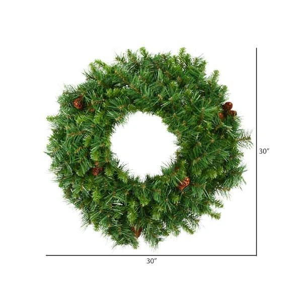 Vickerman Artificial Unlit Christmas Wreath With Pine Cones (03812) 3 Vickerman Artificial Unlit Christmas Wreath With Pine Cones (03812) - Image 3