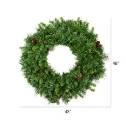 Vickerman Artificial Unlit Christmas Wreath With Pine Cones (03821) -Roman Sales Store 038212md