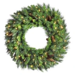 Vickerman Unlit Artificial Christmas Wreath With Pine Cones (06588)