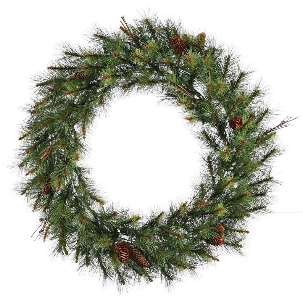 Vickerman Unlit Artificial Christmas Wreath With Pine Cones (22365) 1 Vickerman Unlit Artificial Christmas Wreath With Pine Cones (22365)