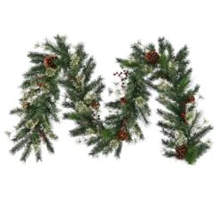 Vickerman Unlit Artificial Christmas Garland With Pine Cones And Berries (22374)