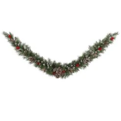 Vickerman Pre-Lit Artificial Christmas Swag Garland With Red Berries (27788)