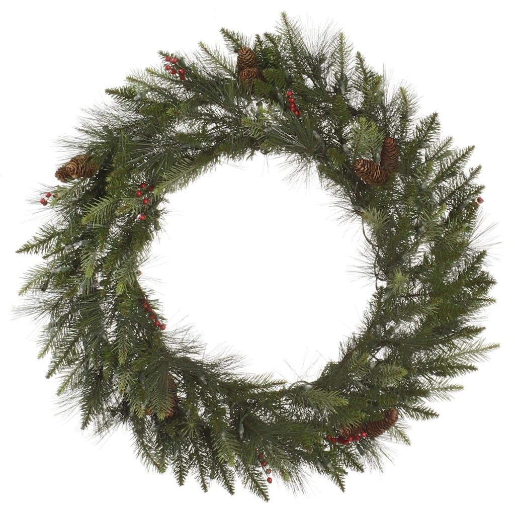 Vickerman Unlit Artificial Christmas Wreath With Berries And Pine Cones (32448) 1 Vickerman Unlit Artificial Christmas Wreath With Berries And Pine Cones (32448)