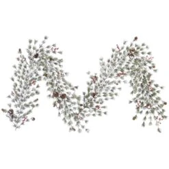 Vickerman Unlit Artificial Christmas Garland With Berries (33351)