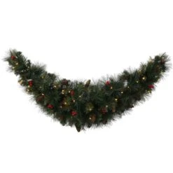 Vickerman Pre-Lit Artificial Christmas Swag Garland With Berries And Pine Cones (33498)