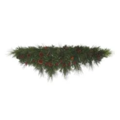 Vickerman Artificial Unlit Christmas Swag With Berries And Pine Cones (373170)